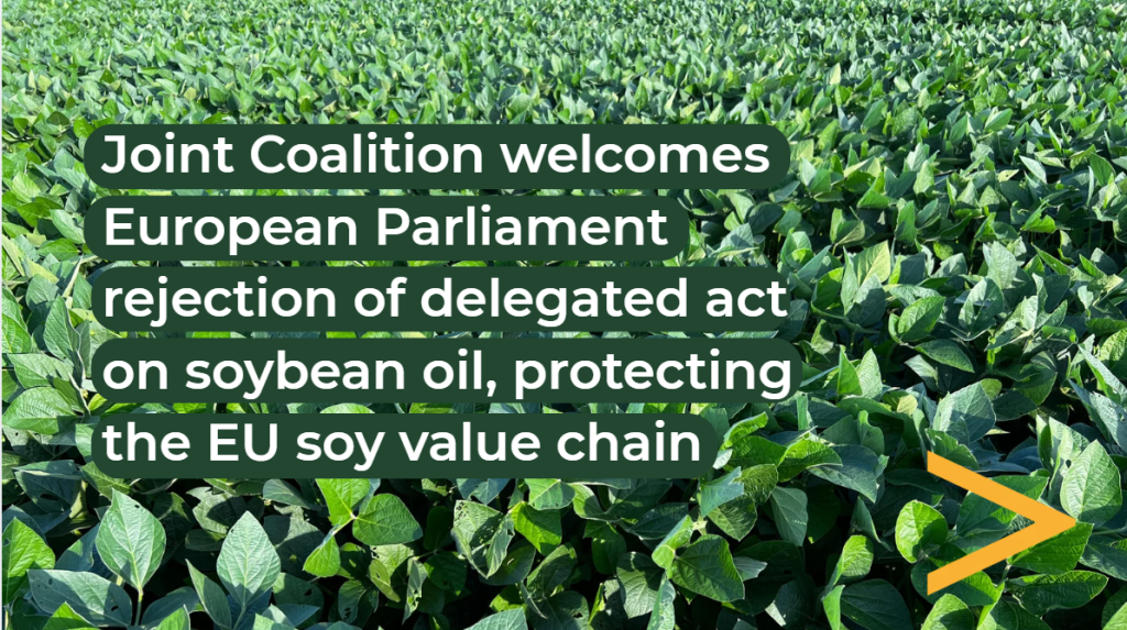 European Parliament rejects delegated act on soybean oil, protecting the EU soy value chain